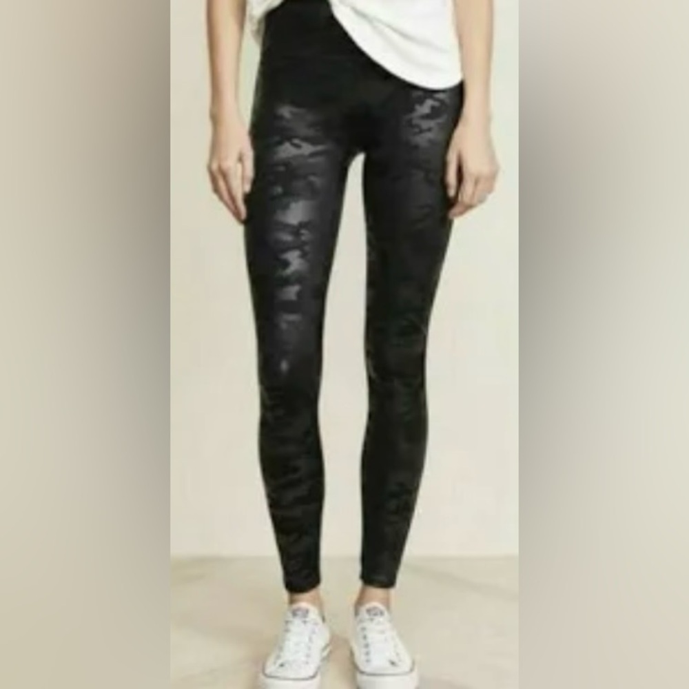 SPANX® Camo Faux Leather Leggings, Black, Size X-Small